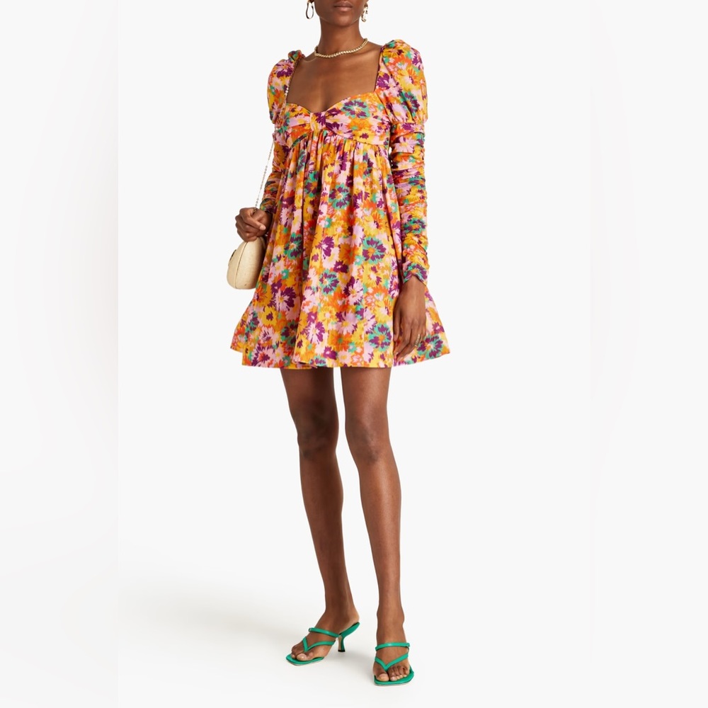 LIKE NEW Zimmermann Floral Cotton Violet Dress - size AU 0 (fits a US 2)